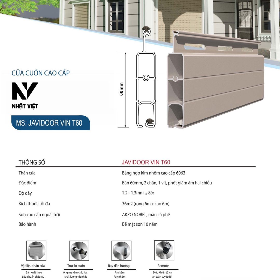 Cửa cuốn cao cấp javidoor vin t60