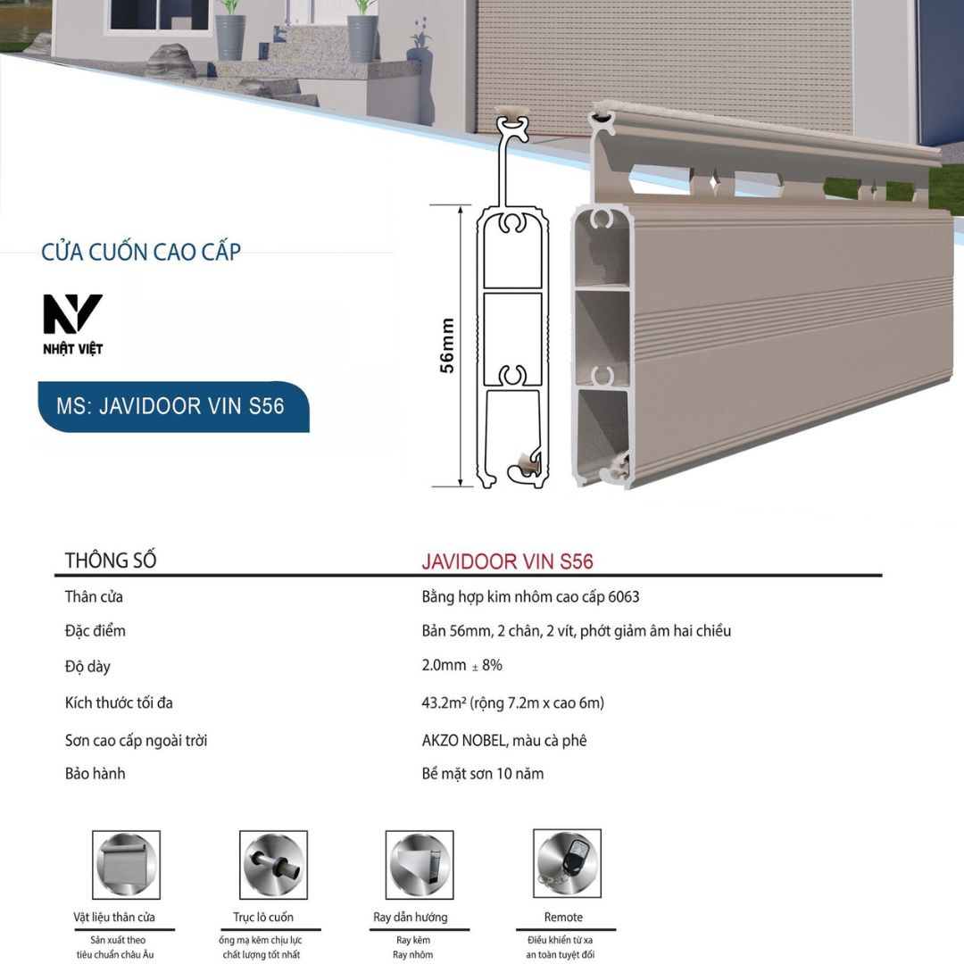 Cửa cuốn cao cấp javidoor vin s56
