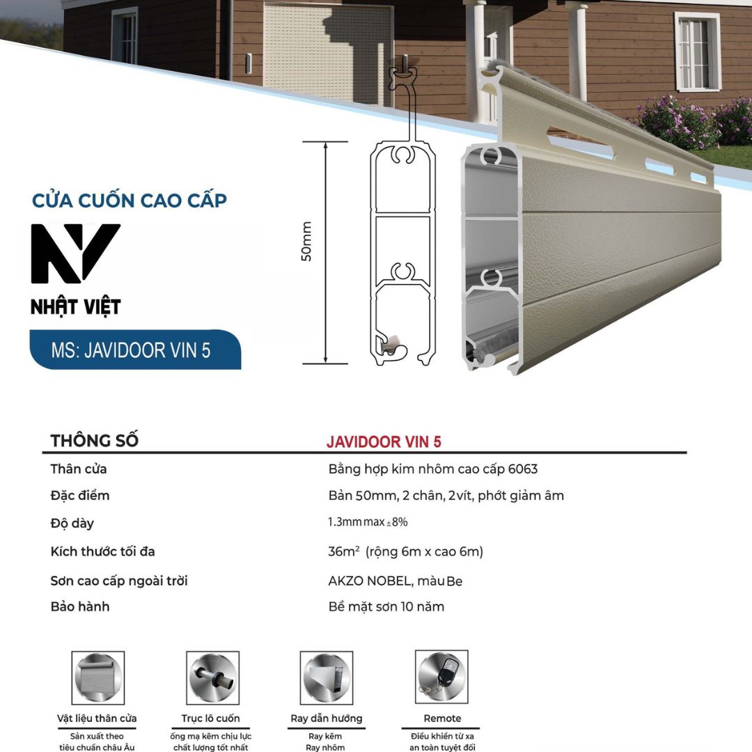 Cửa cuôn cao cấp javidoor VIN 5